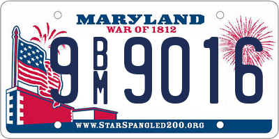 MD license plate 9BM9016