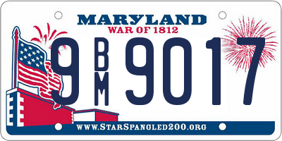 MD license plate 9BM9017