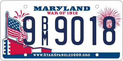 MD license plate 9BM9018