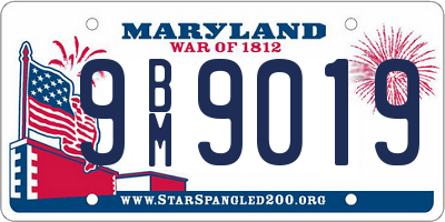 MD license plate 9BM9019