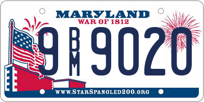 MD license plate 9BM9020