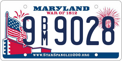 MD license plate 9BM9028