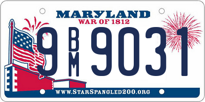 MD license plate 9BM9031