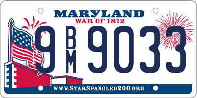 MD license plate 9BM9033