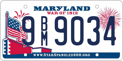 MD license plate 9BM9034