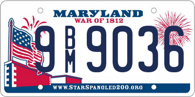 MD license plate 9BM9036