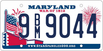 MD license plate 9BM9044