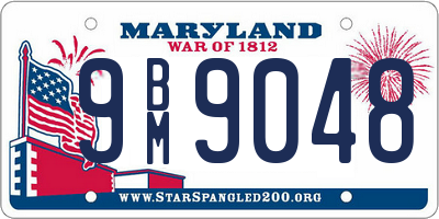 MD license plate 9BM9048