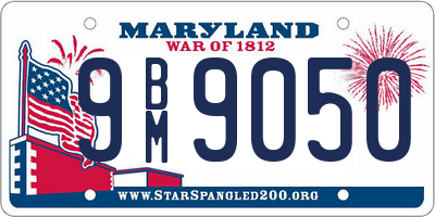 MD license plate 9BM9050