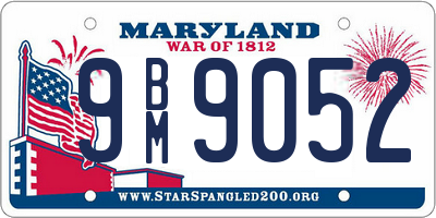 MD license plate 9BM9052