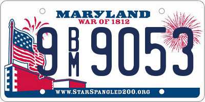 MD license plate 9BM9053