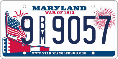 MD license plate 9BM9057