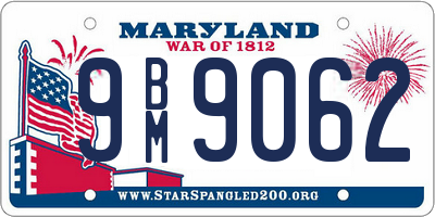 MD license plate 9BM9062