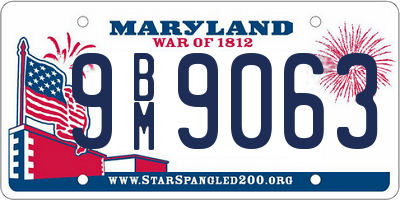 MD license plate 9BM9063