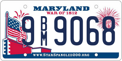 MD license plate 9BM9068