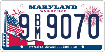 MD license plate 9BM9070