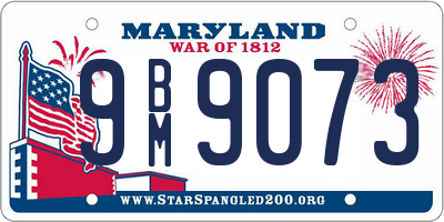 MD license plate 9BM9073