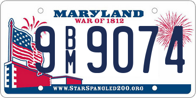 MD license plate 9BM9074