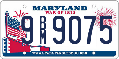 MD license plate 9BM9075