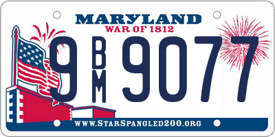 MD license plate 9BM9077