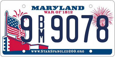 MD license plate 9BM9078