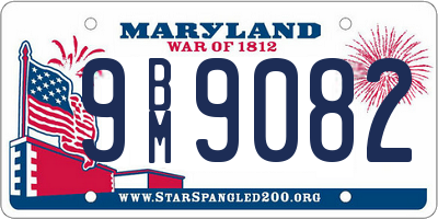 MD license plate 9BM9082