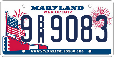 MD license plate 9BM9083