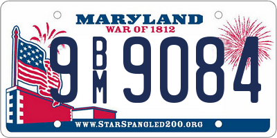 MD license plate 9BM9084