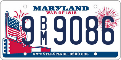 MD license plate 9BM9086