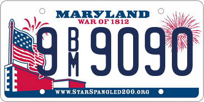 MD license plate 9BM9090