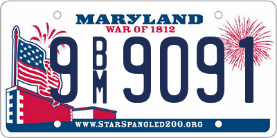 MD license plate 9BM9091