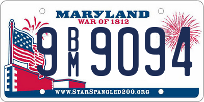 MD license plate 9BM9094