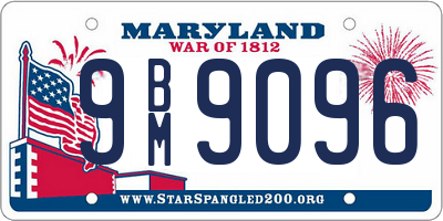 MD license plate 9BM9096