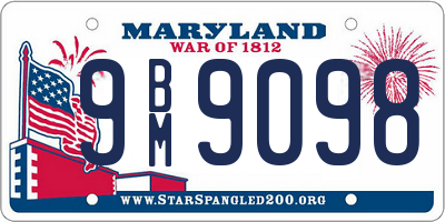 MD license plate 9BM9098