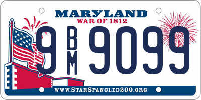 MD license plate 9BM9099