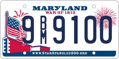 MD license plate 9BM9100