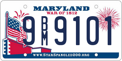 MD license plate 9BM9101