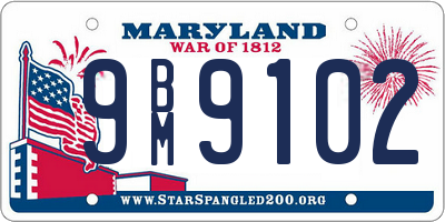 MD license plate 9BM9102