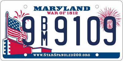 MD license plate 9BM9109