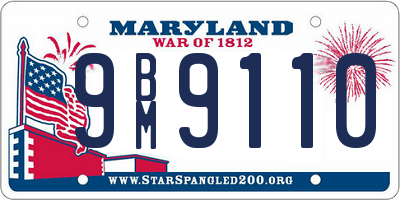 MD license plate 9BM9110