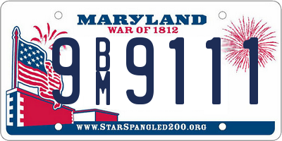 MD license plate 9BM9111