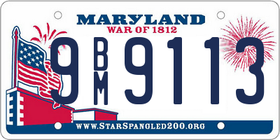 MD license plate 9BM9113