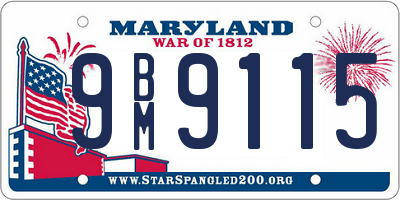 MD license plate 9BM9115