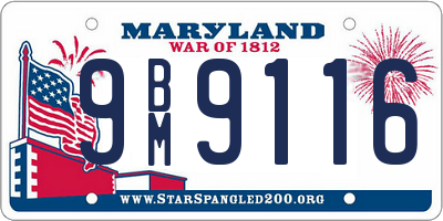 MD license plate 9BM9116