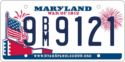 MD license plate 9BM9121