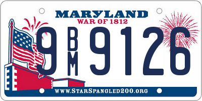 MD license plate 9BM9126