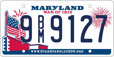 MD license plate 9BM9127