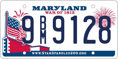 MD license plate 9BM9128