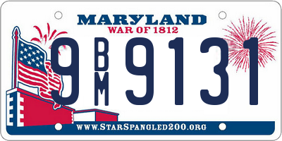 MD license plate 9BM9131