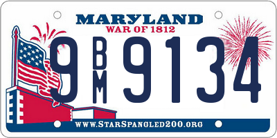 MD license plate 9BM9134